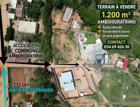 Terrain à vendre Ambohidratrimo — 190 000 Ar | Fonenako