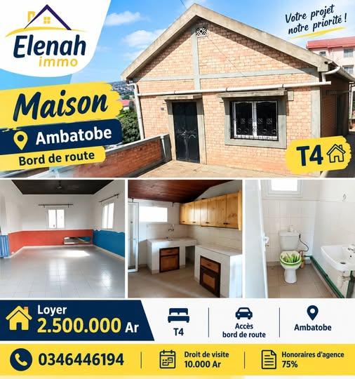 Bureau 3 ch. à louer — Ambatobe - photo 1