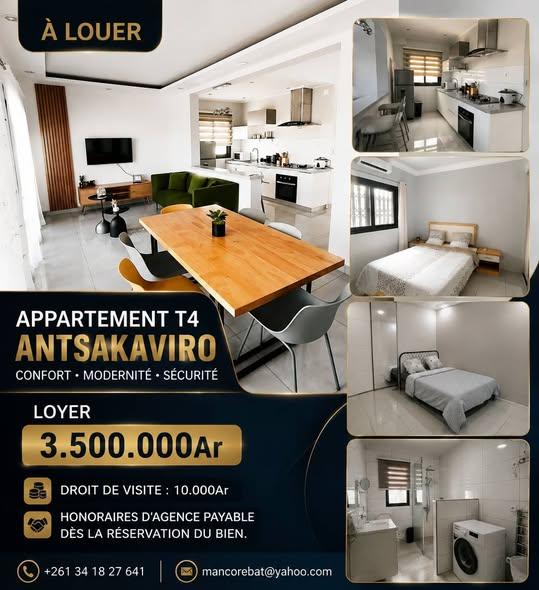 Appartement 3 ch. à louer — Antsakaviro - photo 1