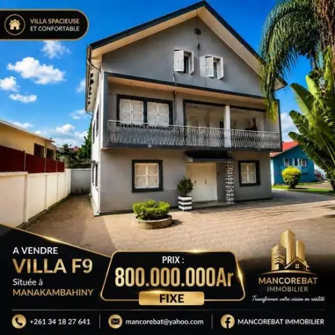 Maison 8 ch. à vendre — Manakambahiny — 800 000 000 Ar | Fonenako