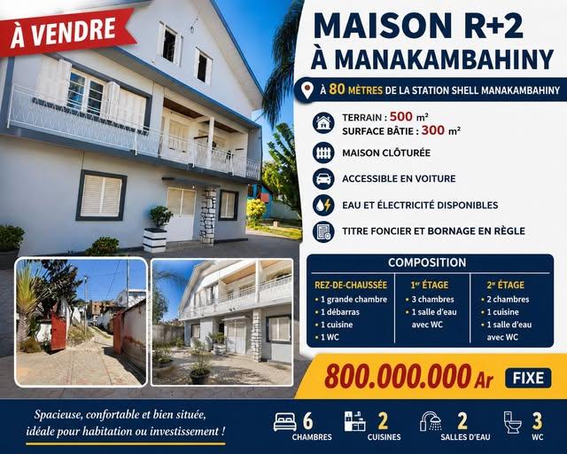 Maison 6 ch. à vendre — Manakambahiny - photo 1