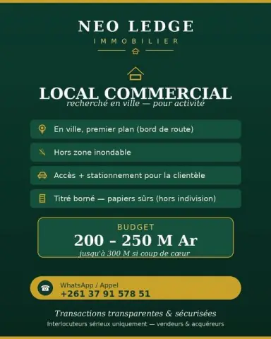 Local commercial à vendre — Mahitsy