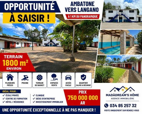 Terrain 1 800 m² à vendre — Ambatobe - photo 1