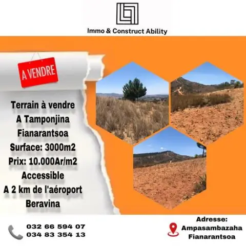 Terrain 3 000 m² à vendre — Fianarantsoa