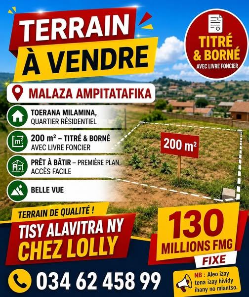 Terrain 200 m² à vendre — Ampitatafika - photo 1