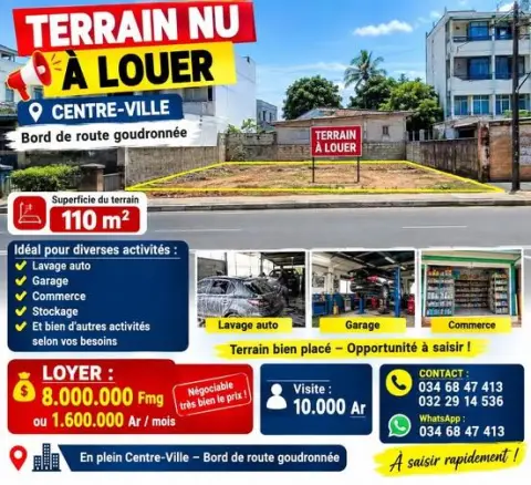 Terrain 110 m² à louer — Plusieurs