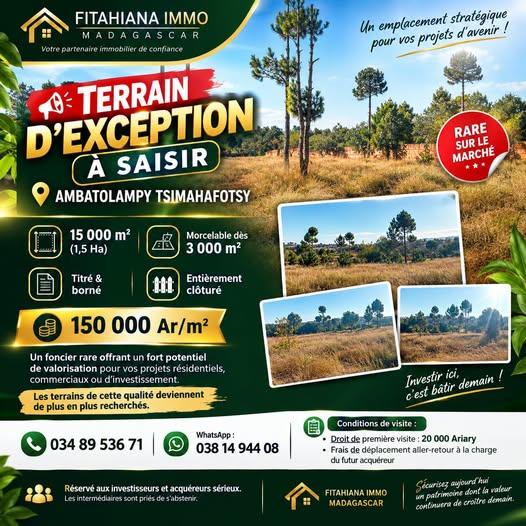 Terrain 15 000 m² à vendre — Ambatolampy · 150 000 Ar/m² - photo 1